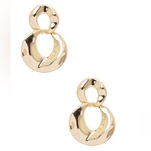 Chunky Gold Plated Brass Drop Earrings | Statement Dangles